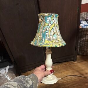 Vera Bradley Paisley Patterned Table Lamp with Cream Base